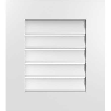 Ekena Millwork Vertical Surface Mount PVC Gable Vent: Functional, w/ 3-1/2"W x 1"P Standard Frame, 18"W x 20"H GVPVE18X2001SF